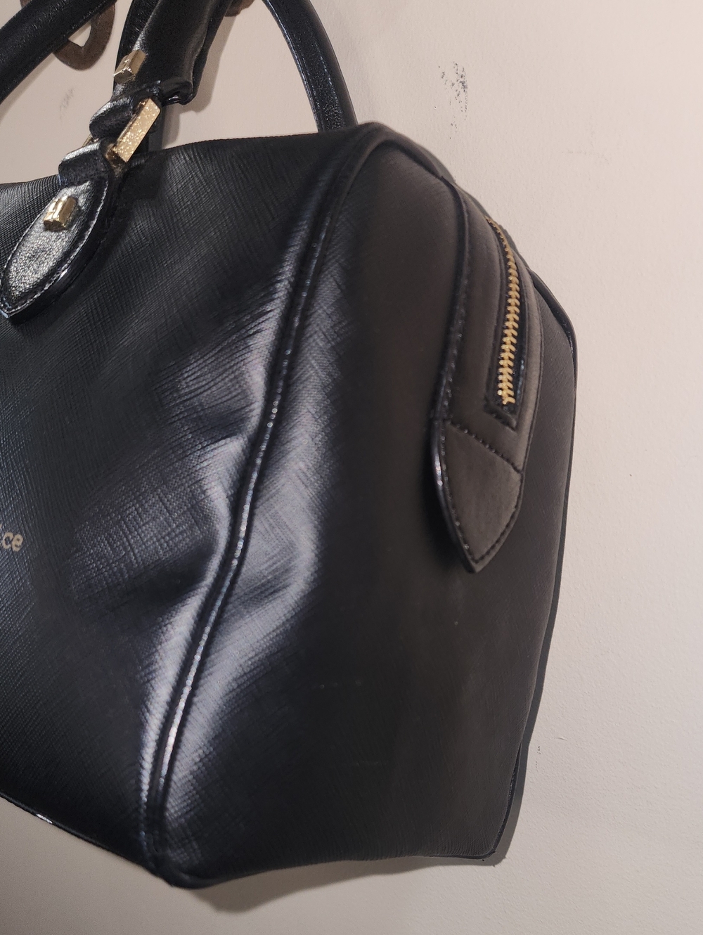 RARE L.A.M.B. Black Graphic Leather Lamb Satchel Bag Gwen Stefani Coin Purse - Picture 4 of 16